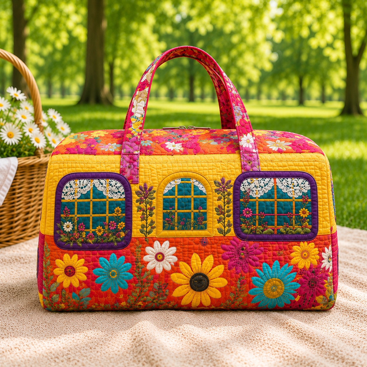 Colorful Quilted Camper Duffel Bag – product view 1