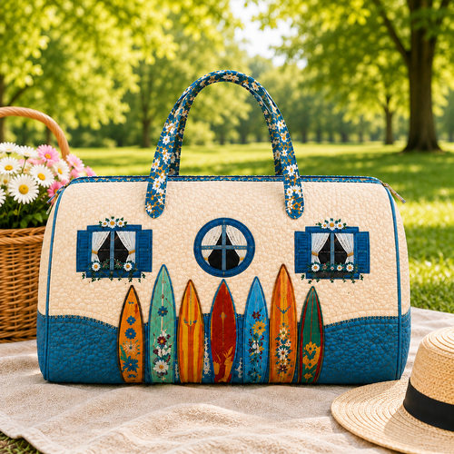 Coastal Surfboard Quilted Duffel Bag – product view 1
