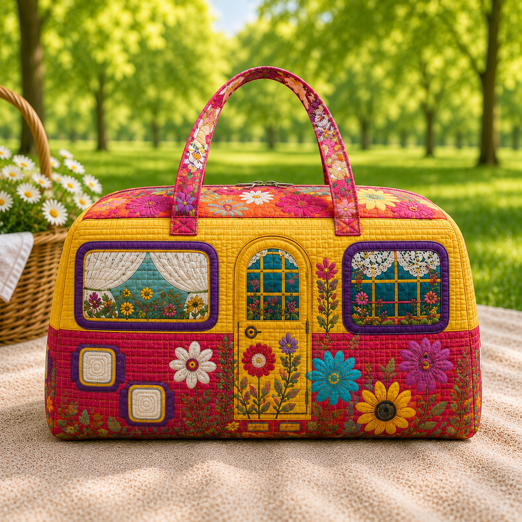Colorful Quilted Camper Duffel Bag – product view 2