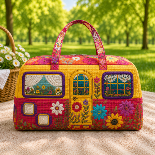 Colorful Quilted Camper Duffel Bag – product view 2