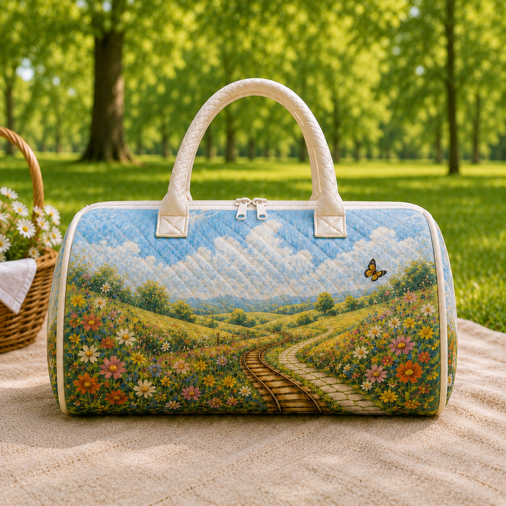Quilted Cottage Garden Cat Duffel Bag – product view 2