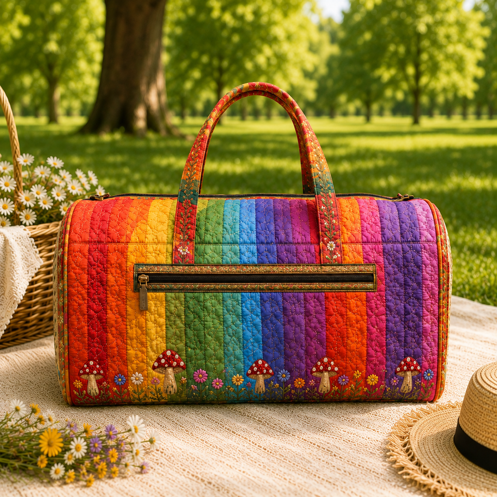 Quilted Rainbow Cottage Duffel Bag – product view 2