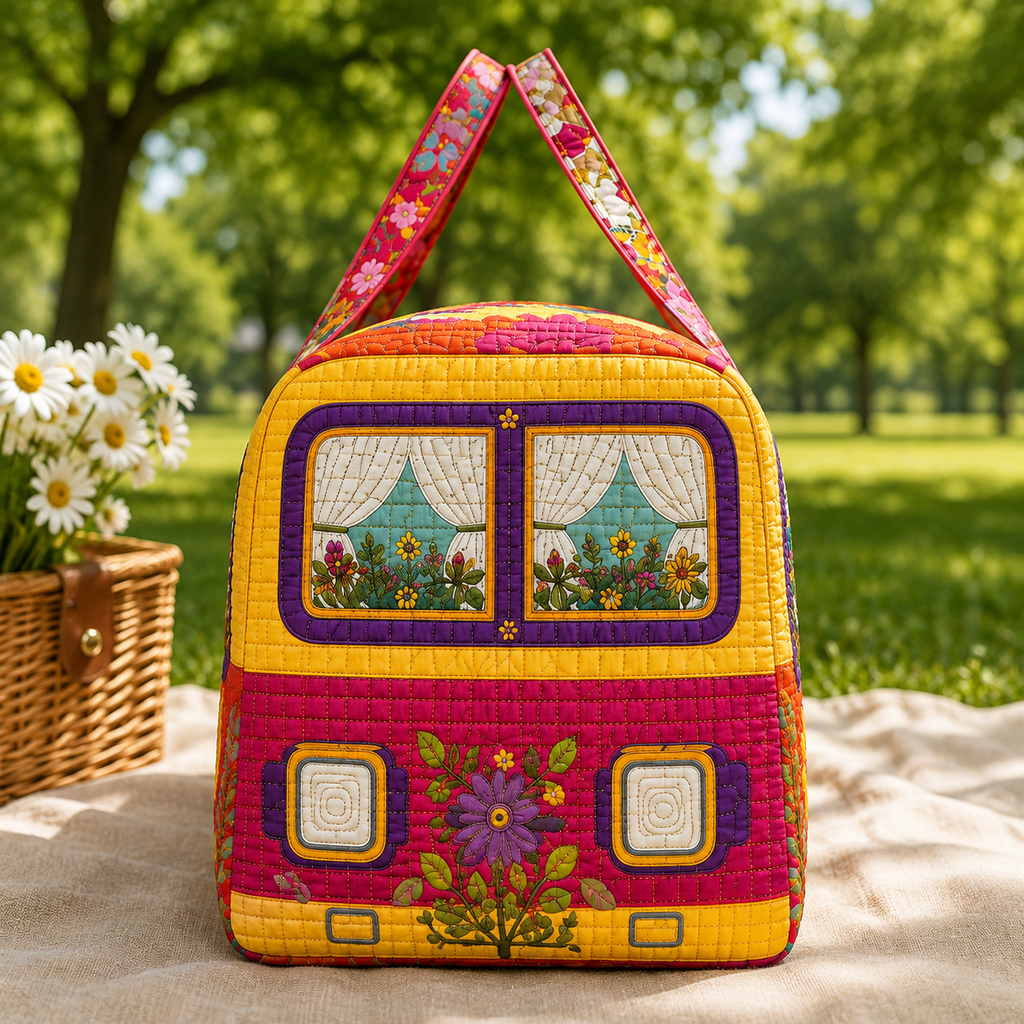 Colorful Quilted Camper Duffel Bag – product view 3