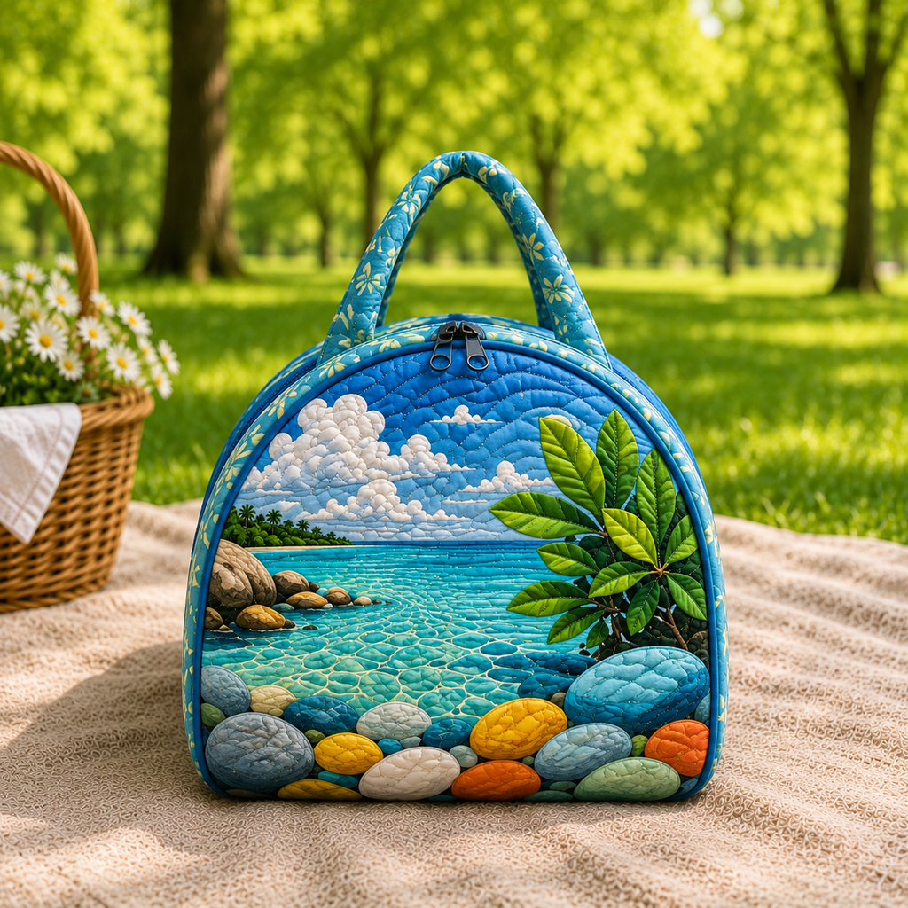 Tropical Beach Quilted Duffel Bag – product view 3