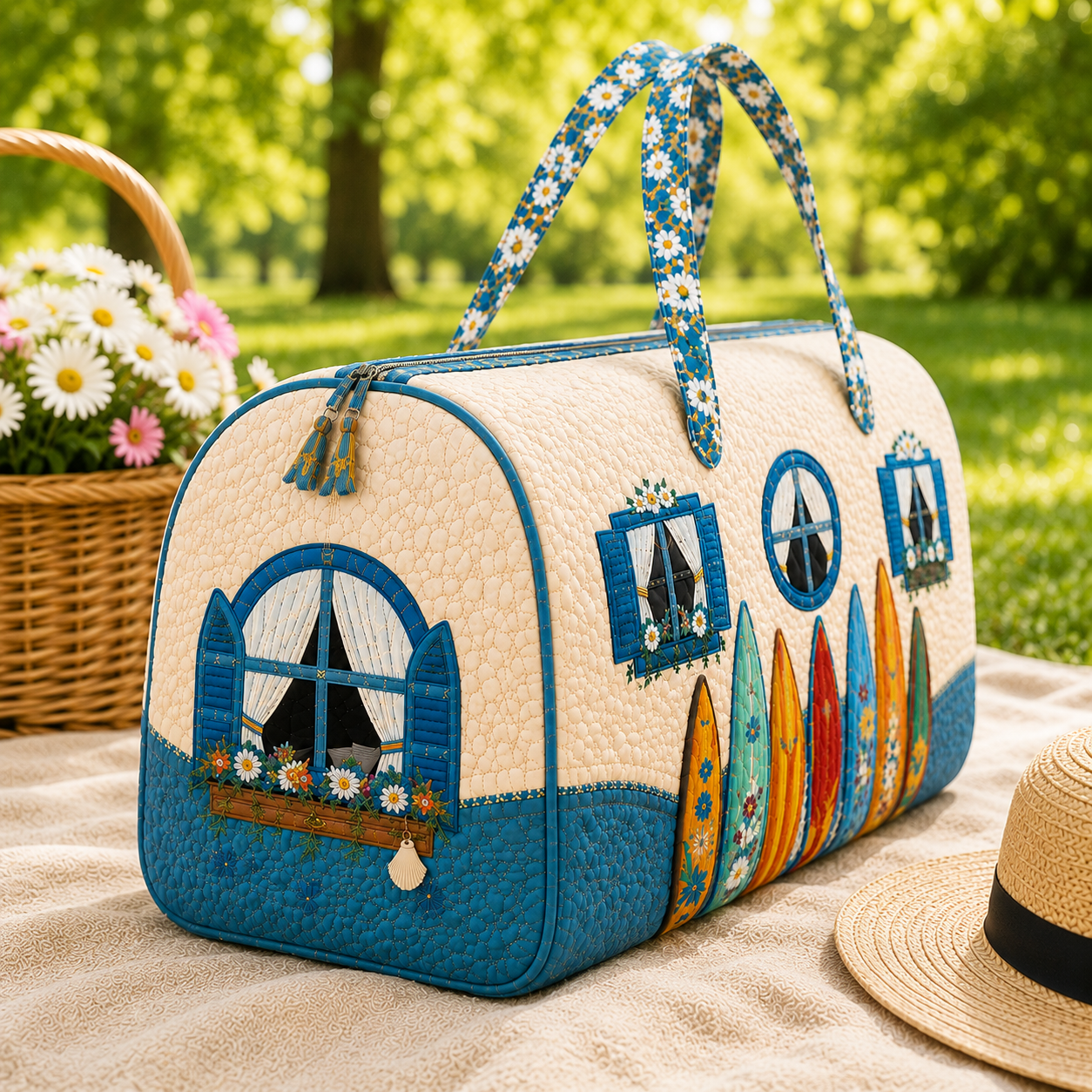 Coastal Surfboard Quilted Duffel Bag – product view 3
