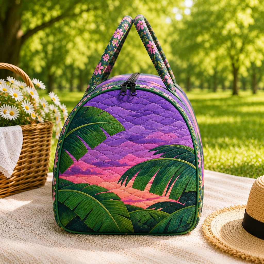 Tropical Sunset Banana Leaf Duffel Bag – product view 3