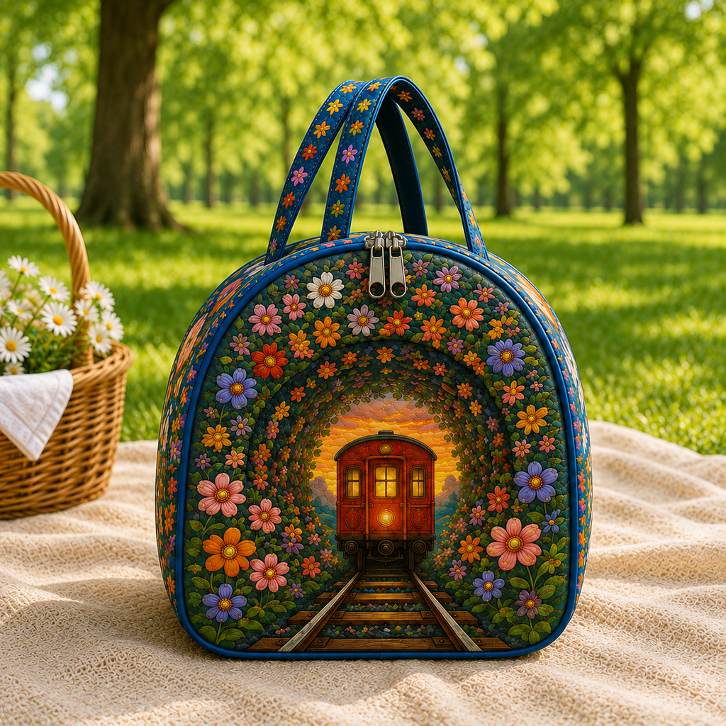 Personalized Quilted Train Duffel Bag – product view 3