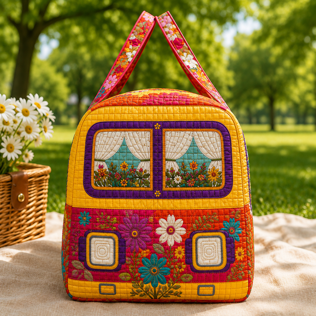 Colorful Quilted Camper Duffel Bag – product view 4