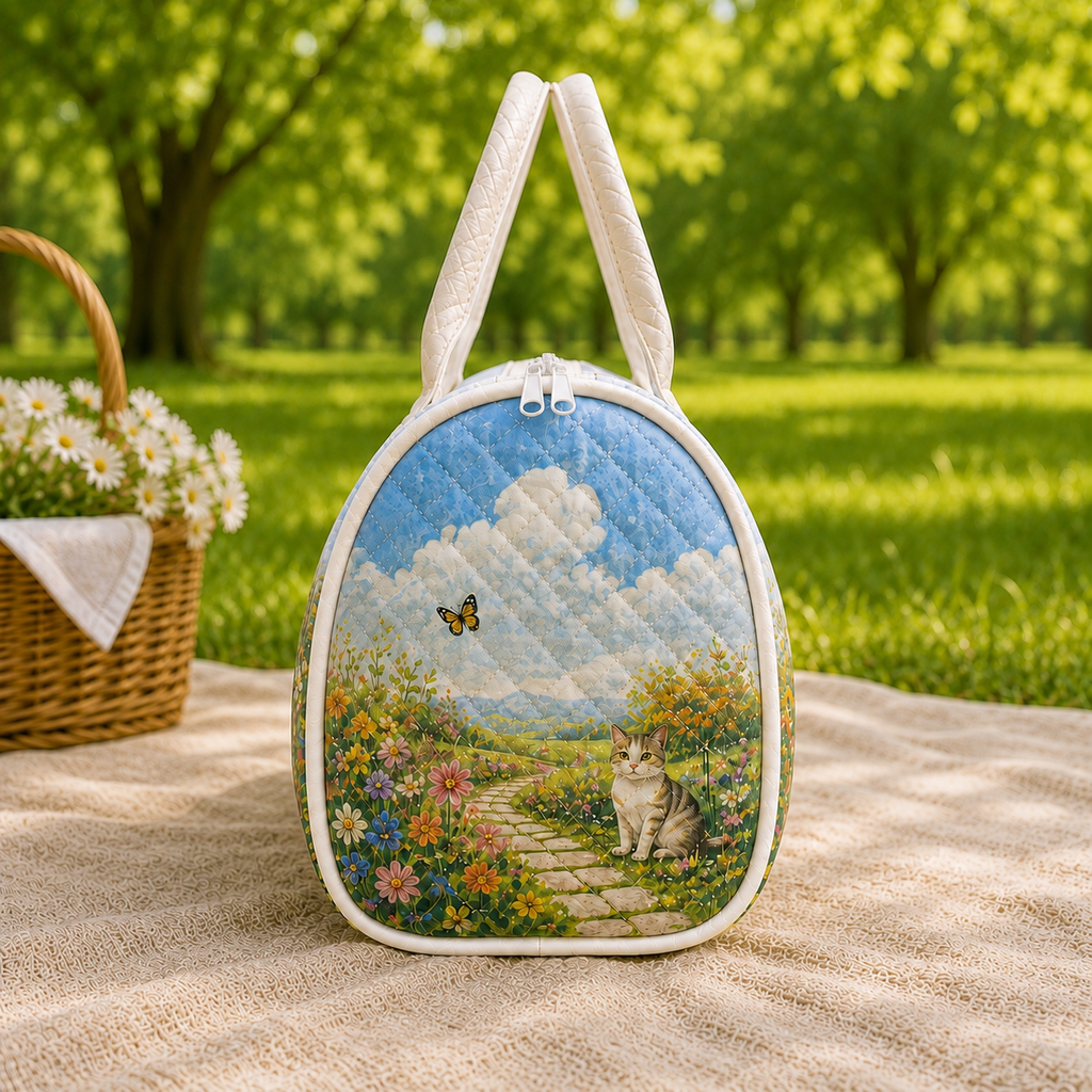 Quilted Cottage Garden Cat Duffel Bag – product view 4