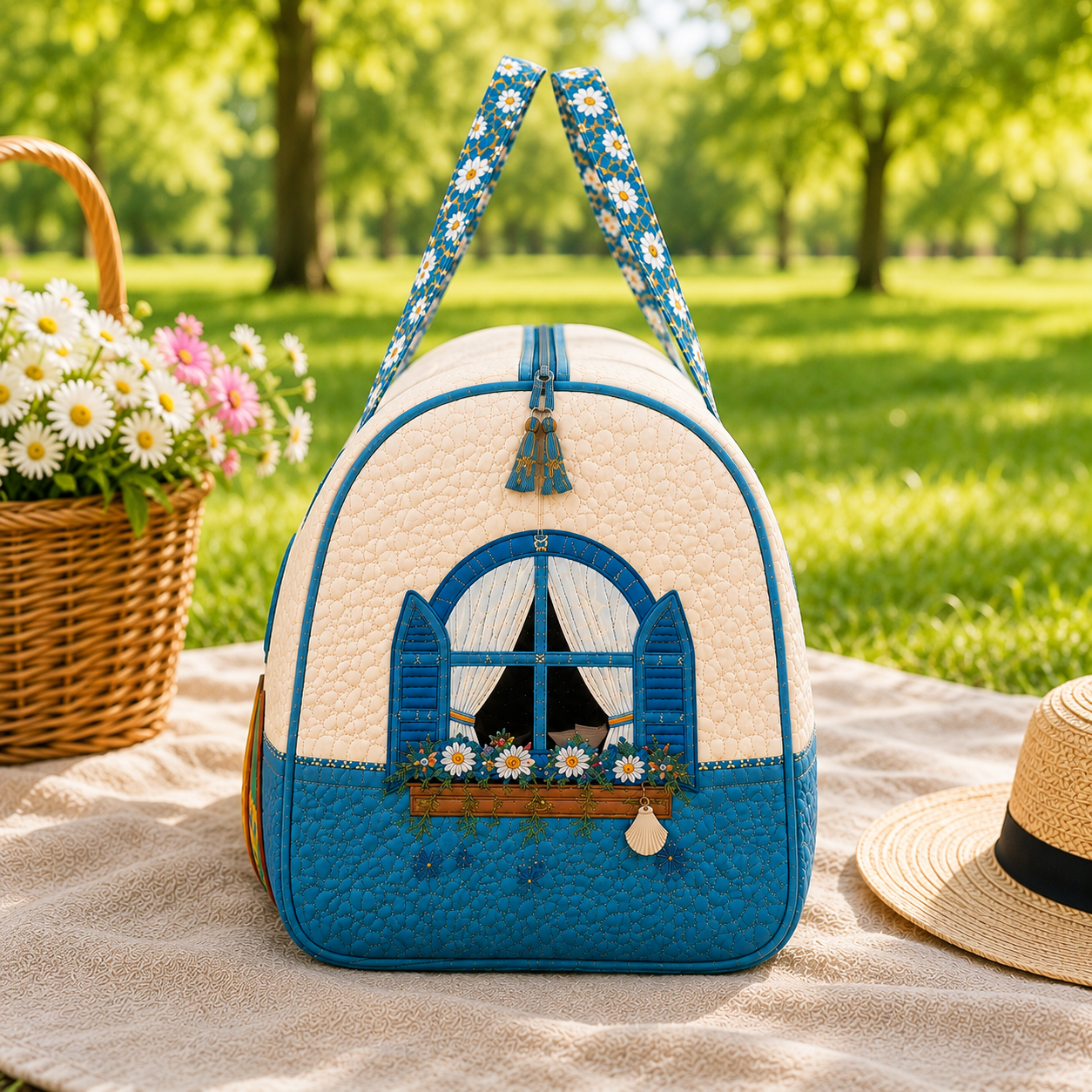 Coastal Surfboard Quilted Duffel Bag – product view 4