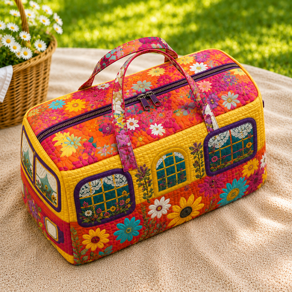 Colorful Quilted Camper Duffel Bag – product view 5