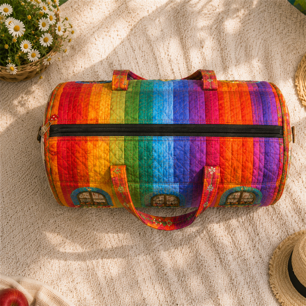 Quilted Rainbow Cottage Duffel Bag – product view 5