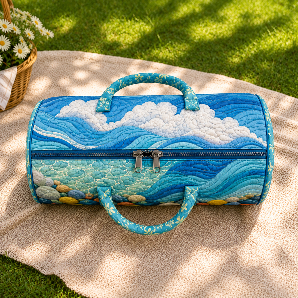 Tropical Beach Quilted Duffel Bag – product view 5
