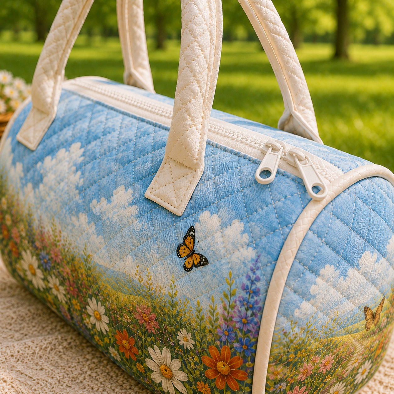 Quilted Cottage Garden Cat Duffel Bag – product view 5