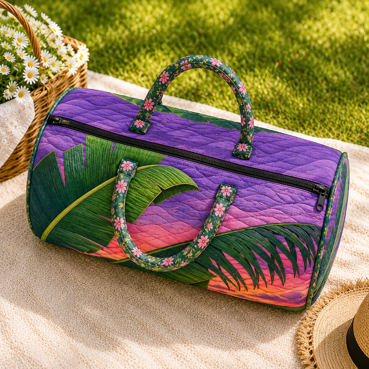 Tropical Sunset Banana Leaf Duffel Bag – product view 5