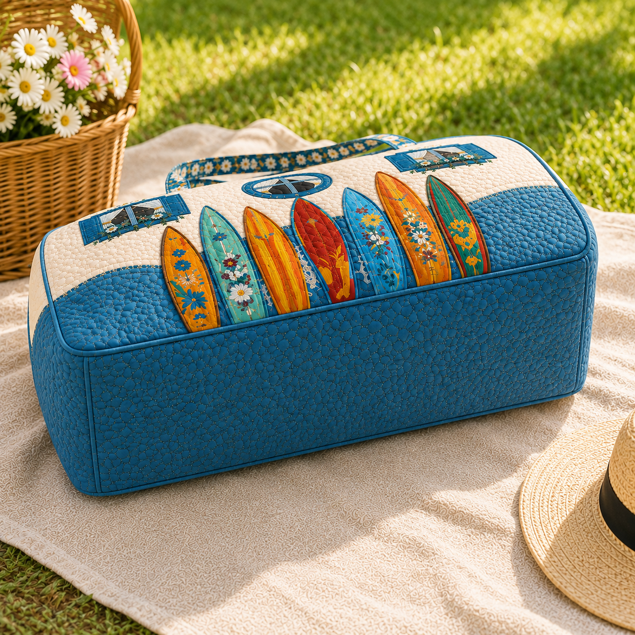 Coastal Surfboard Quilted Duffel Bag – product view 6