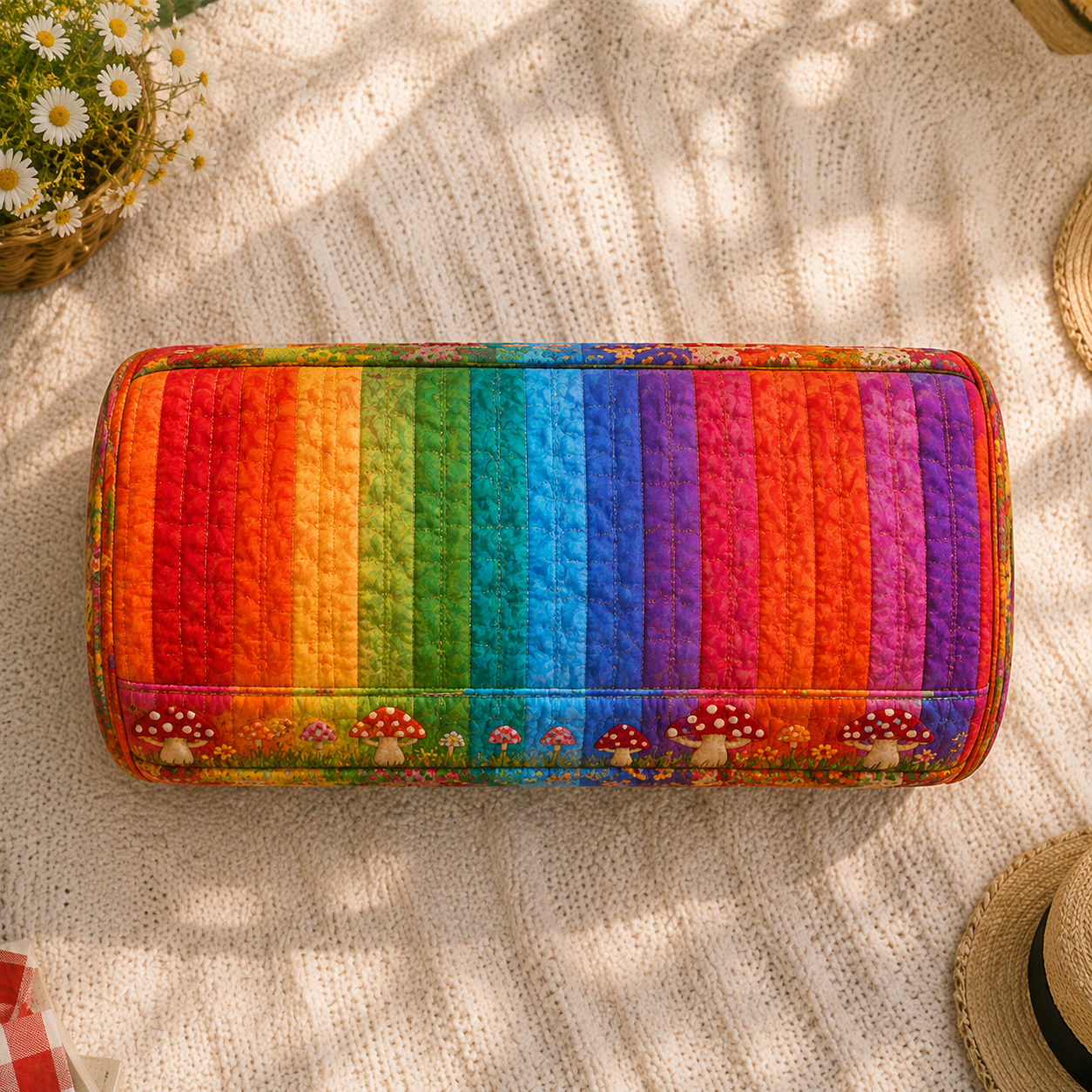Quilted Rainbow Cottage Duffel Bag – product view 6