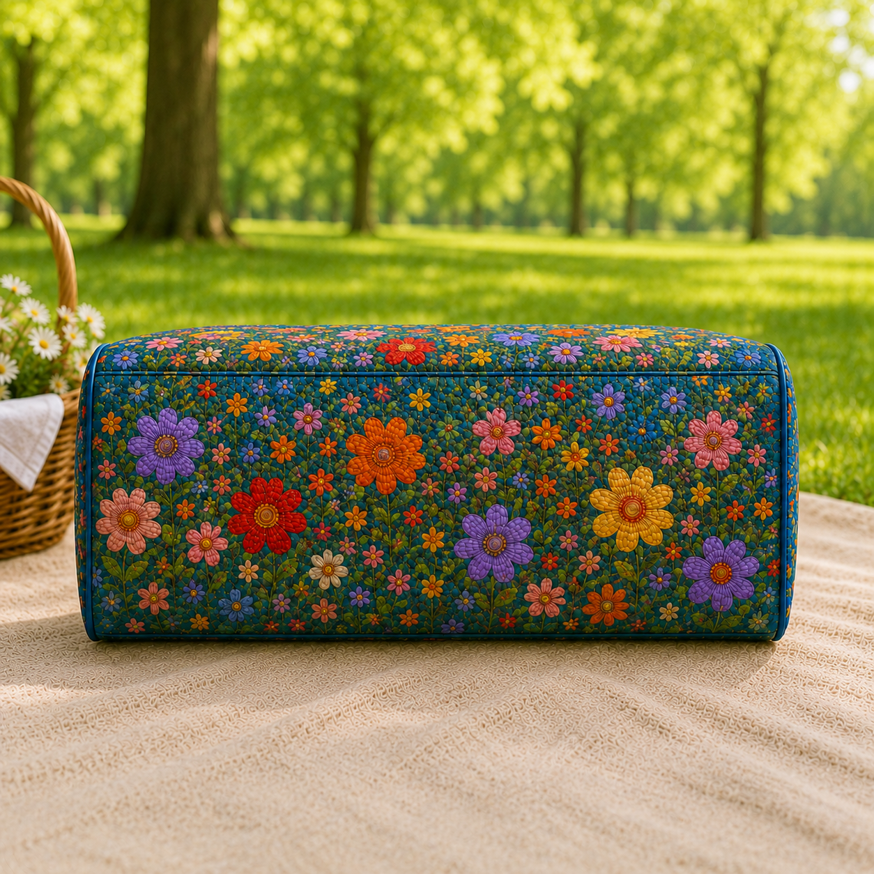 Personalized Quilted Train Duffel Bag – product view 6