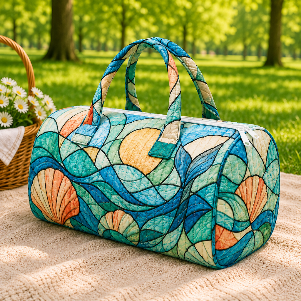 Quilted Seashell Wave Duffel Bag – product view 6