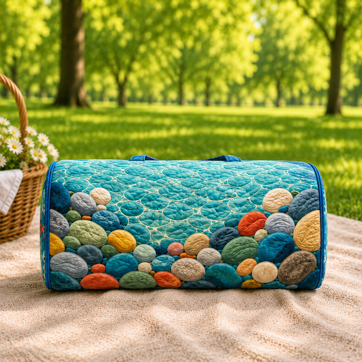 Tropical Beach Quilted Duffel Bag – product view 6