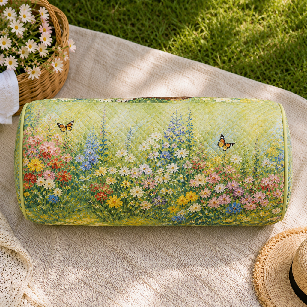 Floral Quilted Cat Duffel Bag – product view 6