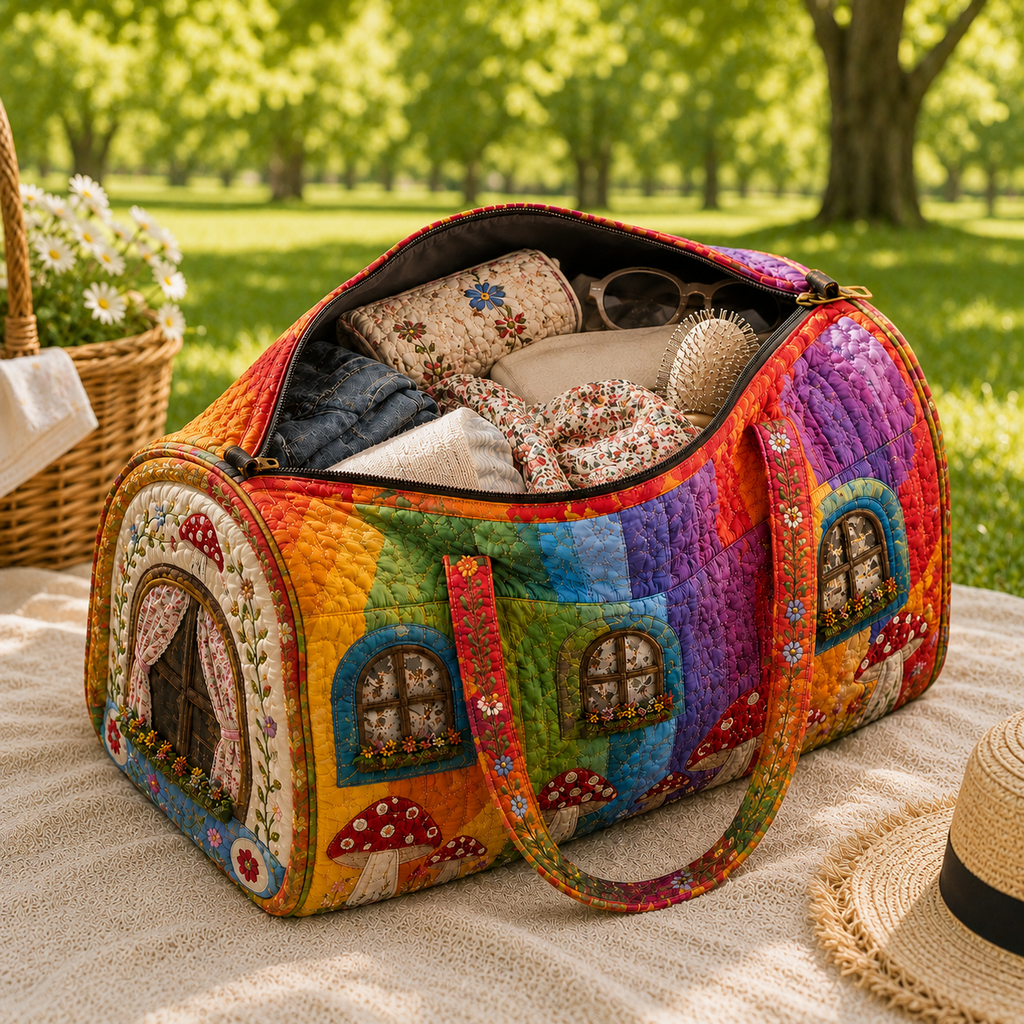 Quilted Rainbow Cottage Duffel Bag – product view 7