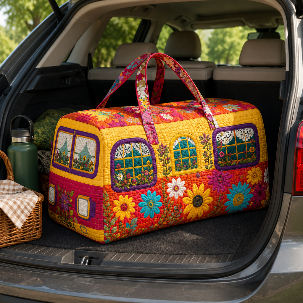 Colorful Quilted Camper Duffel Bag – product view 8