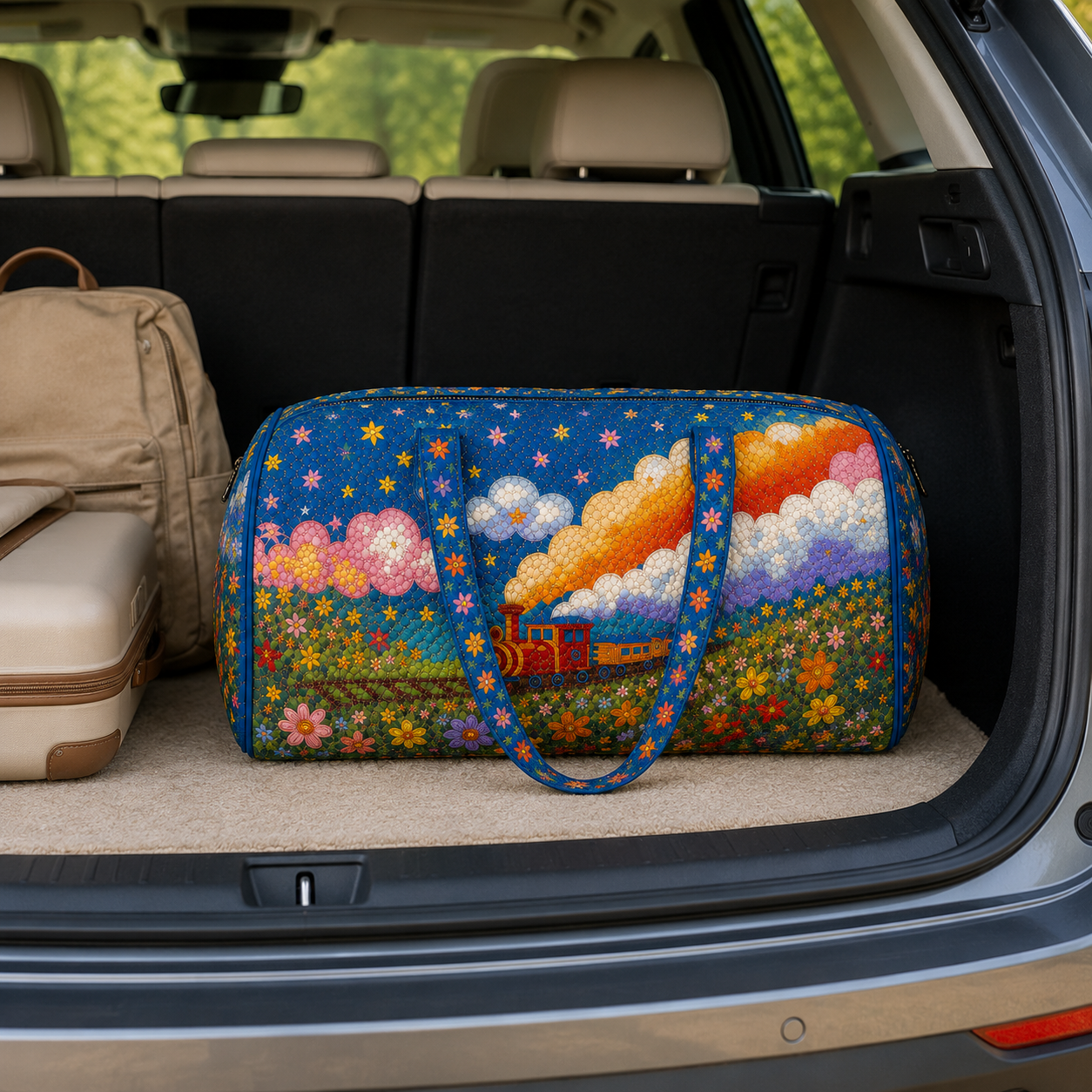 Personalized Quilted Train Duffel Bag – product view 8