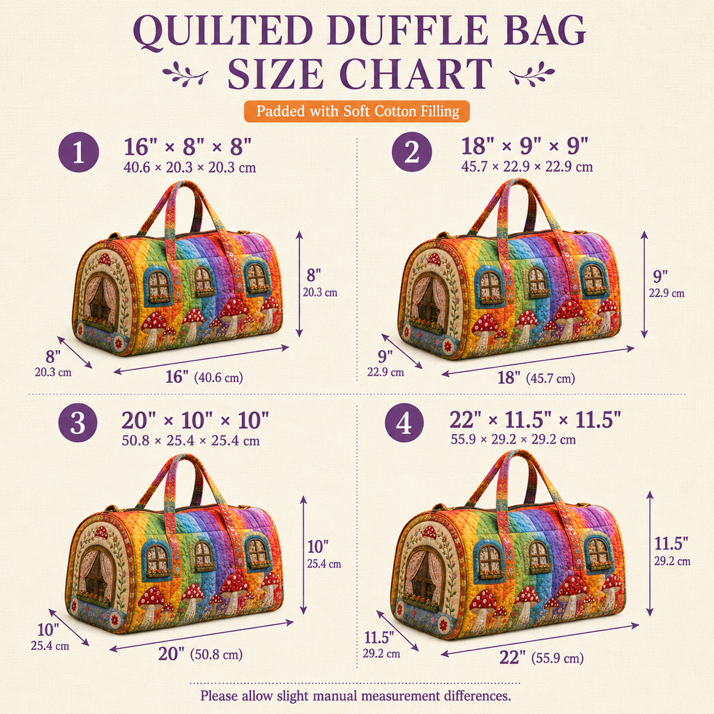 Quilted Rainbow Cottage Duffel Bag – product view 9